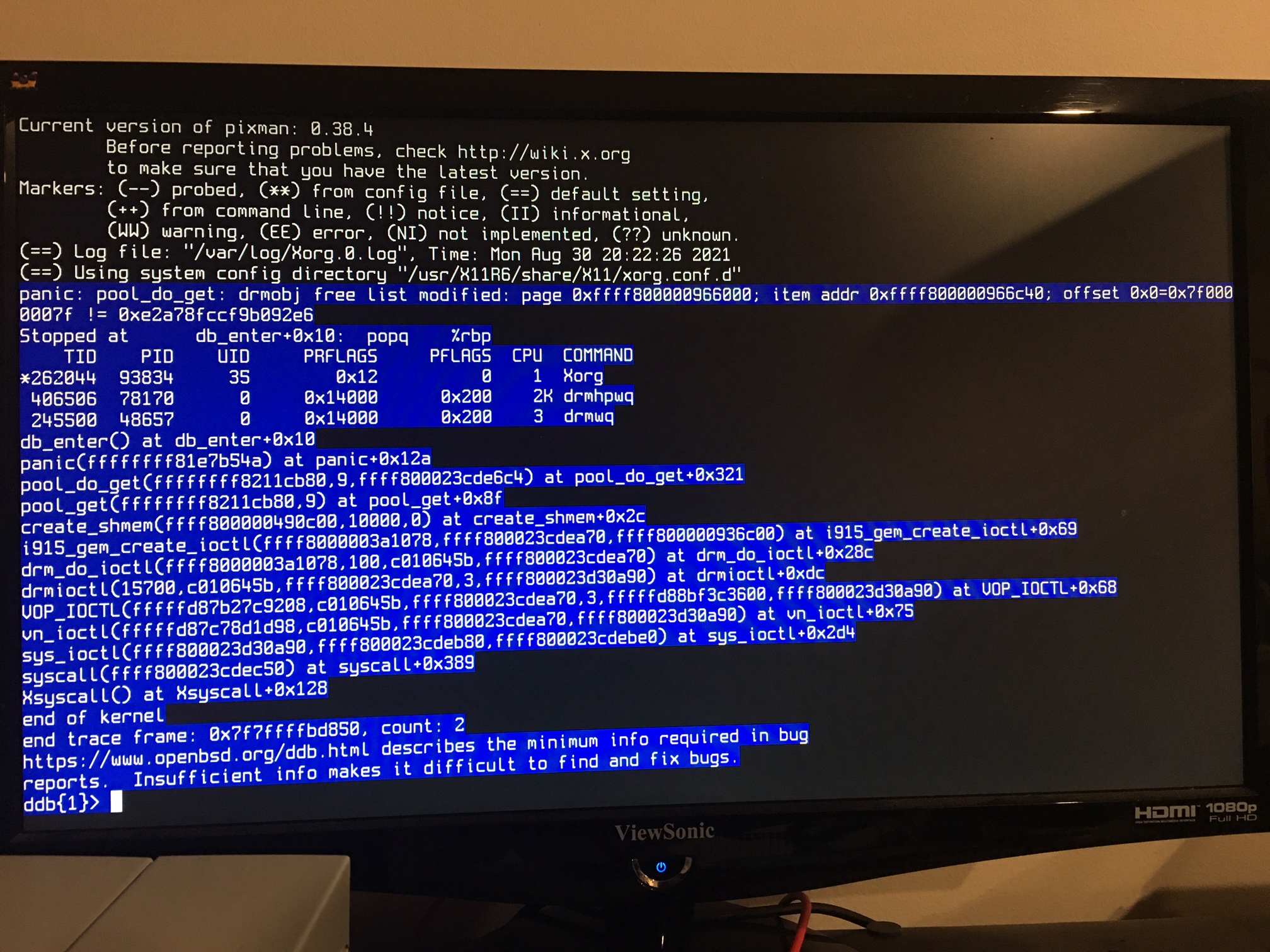 ( OpenBSD 6.9 panic B )